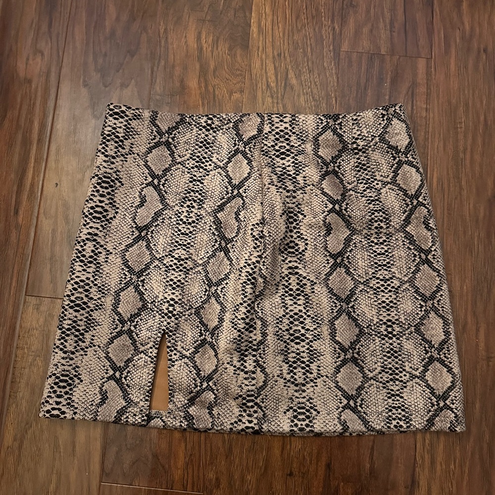 Snake Print Mini Skirt